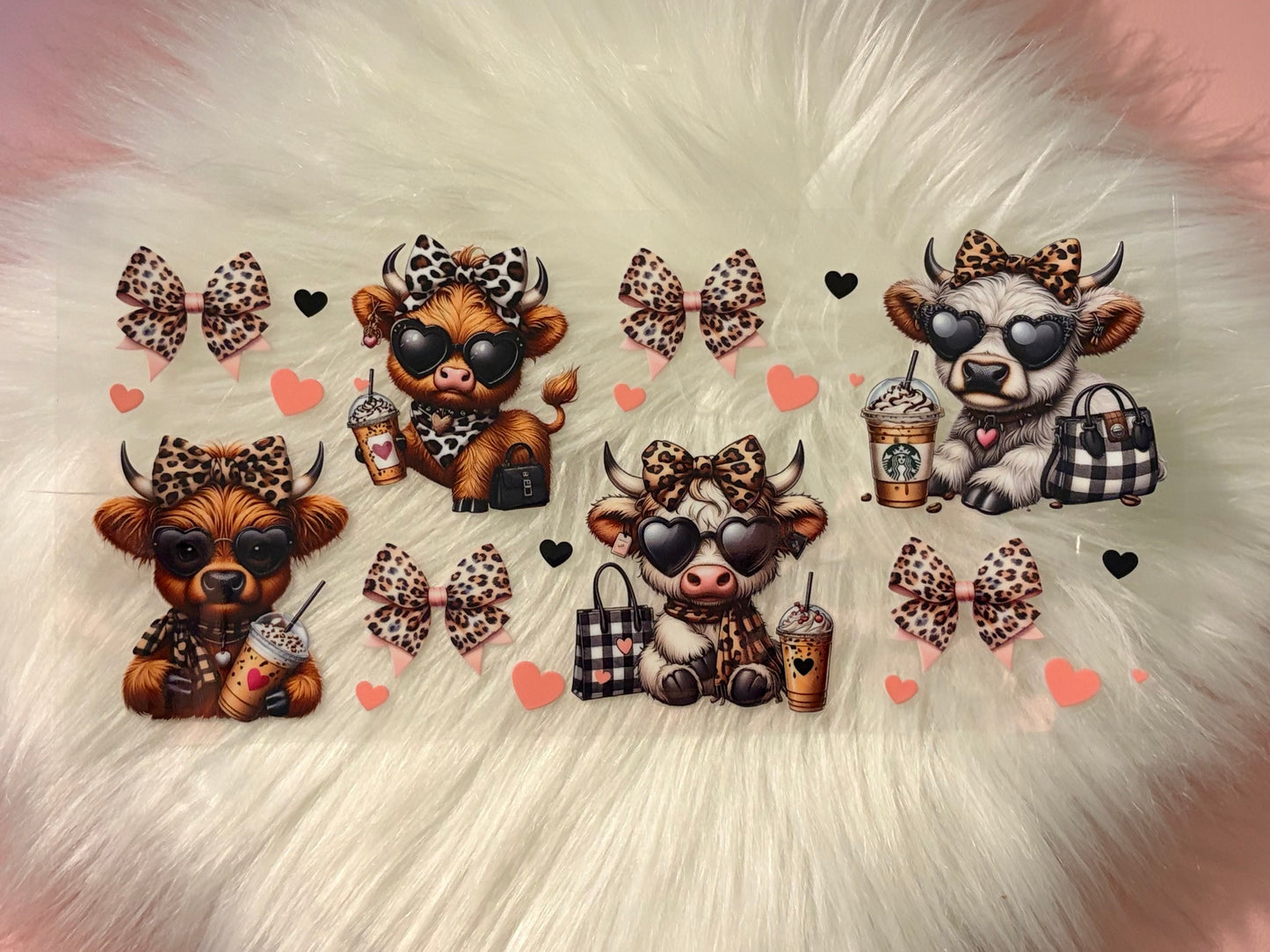 16oz UV DTF Wrap- Highland Cows Coffee