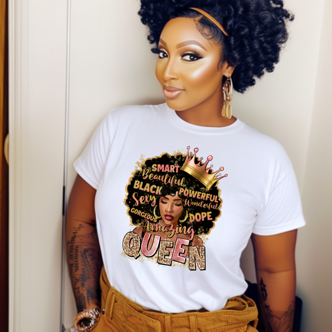 Ready To Press DTF Transfer- Afro Queen/ Shirt not Included*