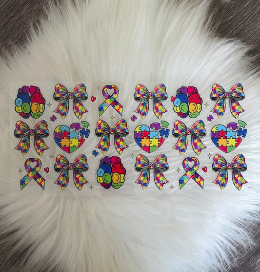 16oz UV DTF Wrap- Autism Coquette