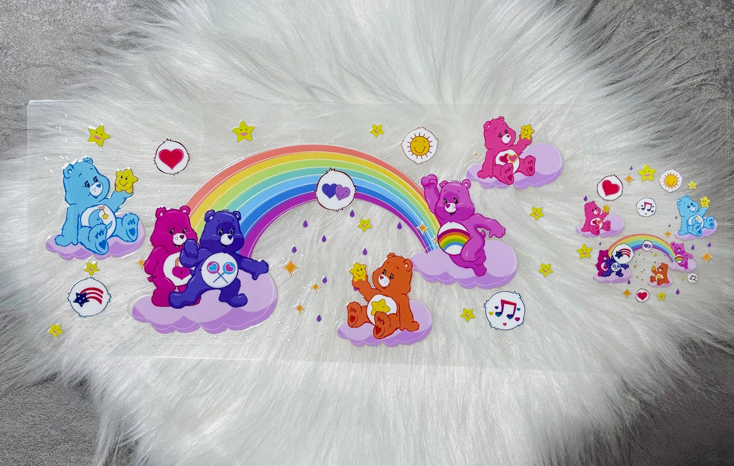 UV DTF Wrap + Lid Decal- Rainbow Bears