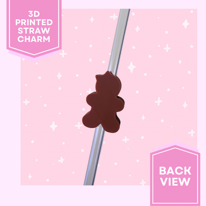 3D Printed Straw Charm- Gingerbread Girl