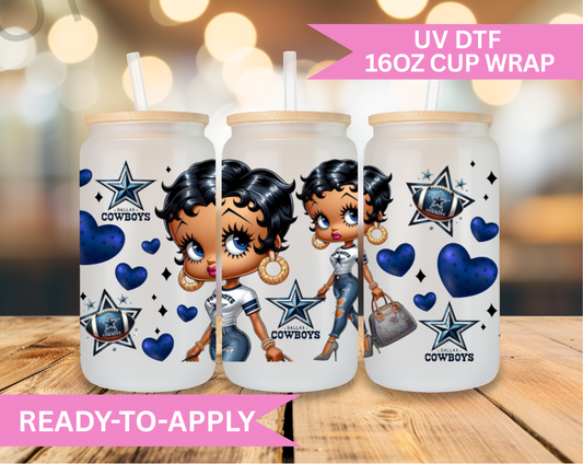 16oz UV DTF Wrap- Cowboys Betty
