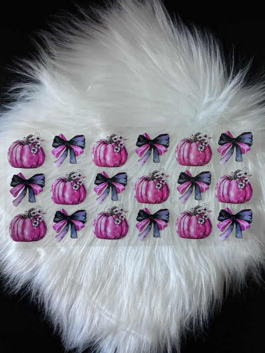 16oz UV DTF Wrap- Pink Pumpkins Coquette