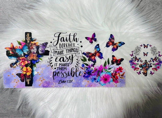 UV DTF Wrap + Lid Decal- Faith