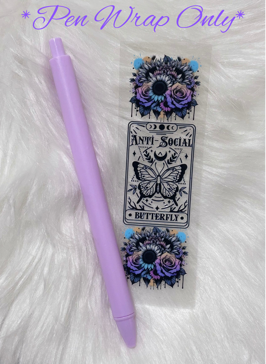 UVDTF Pen Wrap-Anti- Social Butterfly