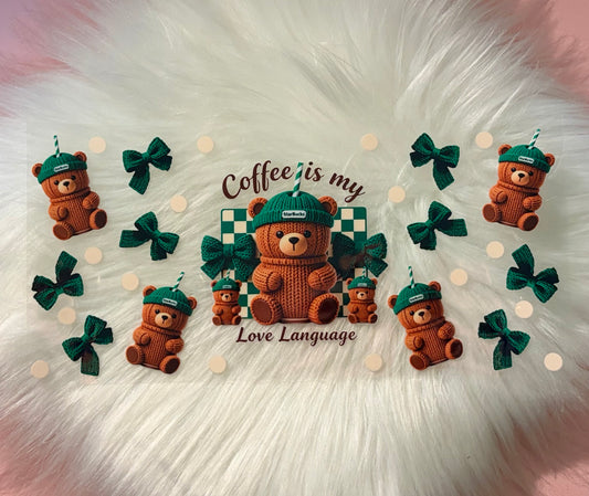 16oz UV DTF Wrap- Bear Coffee Is My Love Language