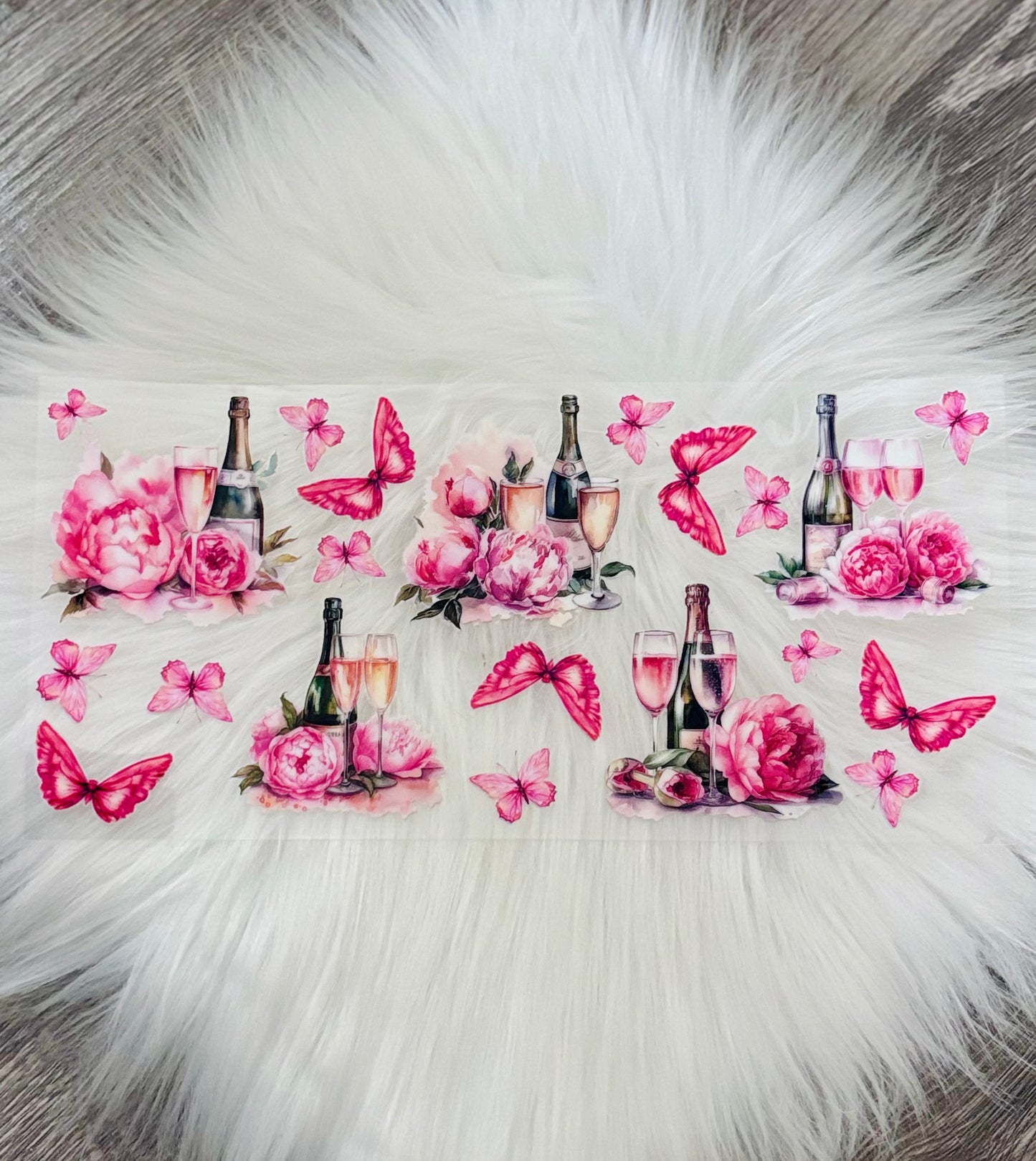 16oz UV DTF Wrap- Butterflies & Wine