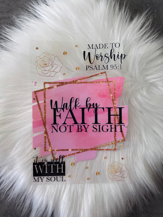 UVDTF NOTEBOOK DECAL- Walk By Faith