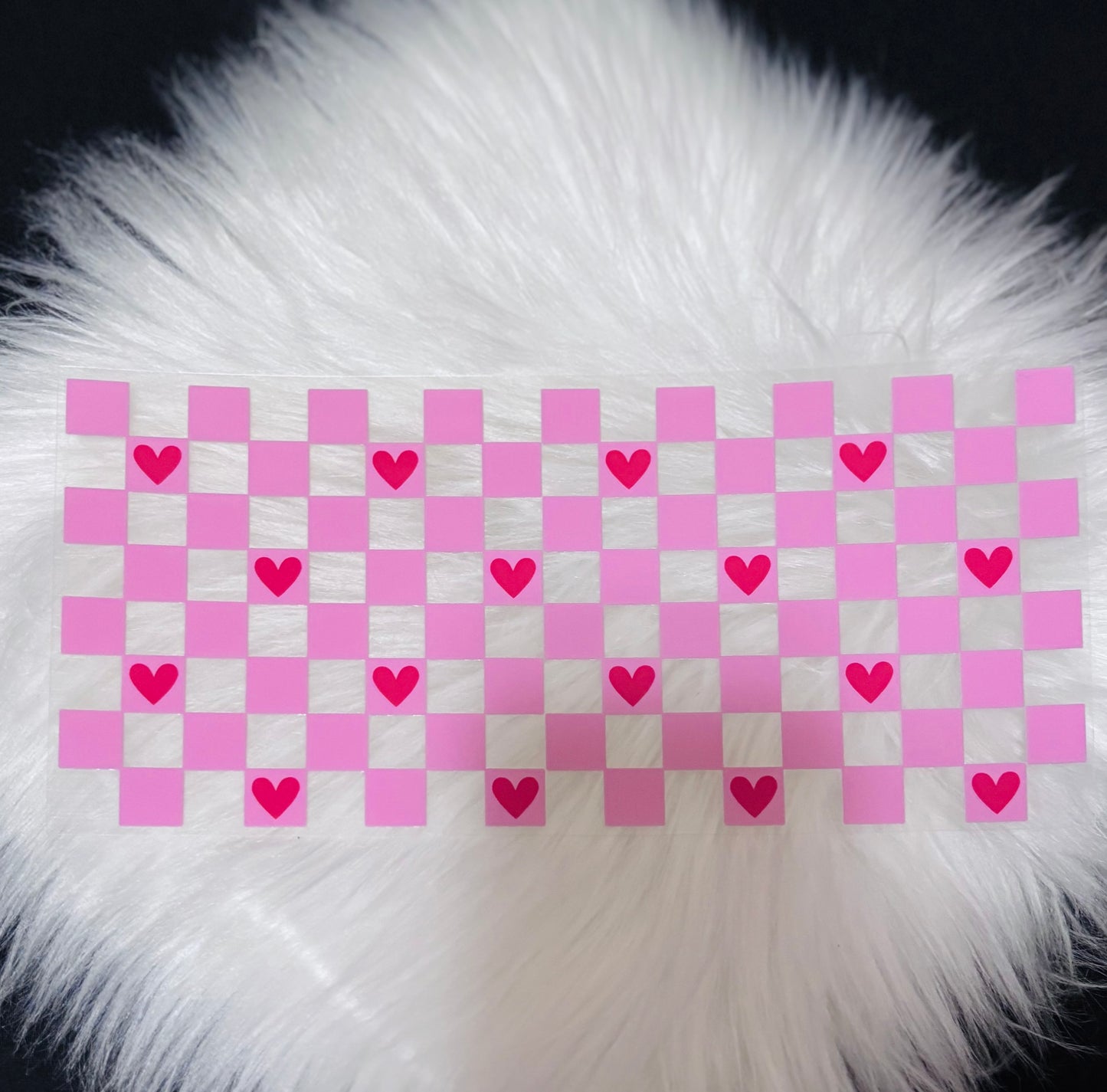 UV DTF Wrap- Checkered Hearts