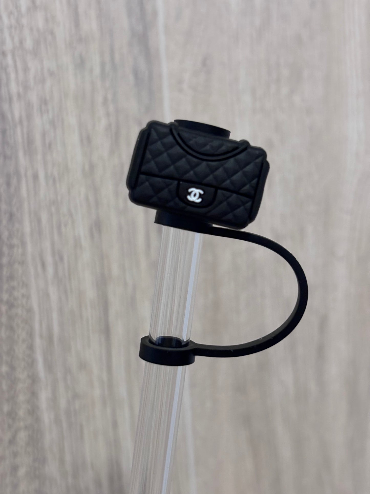 Straw Topper- Black Purse