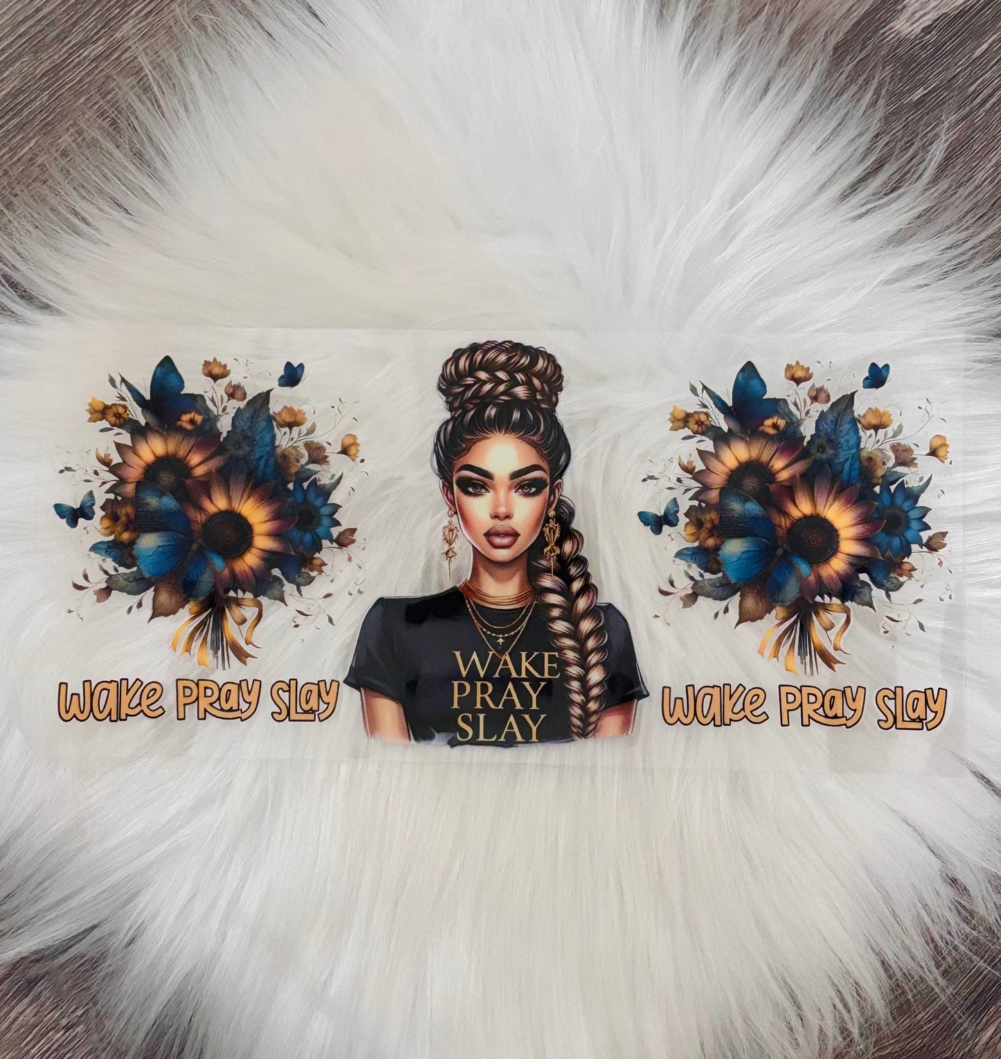 16oz UV DTF Wrap- Wake Pray Slay