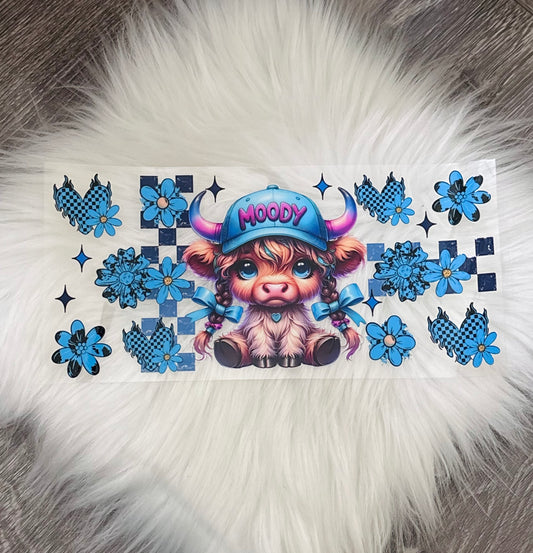 16oz UV DTF Wrap- Moody Cow