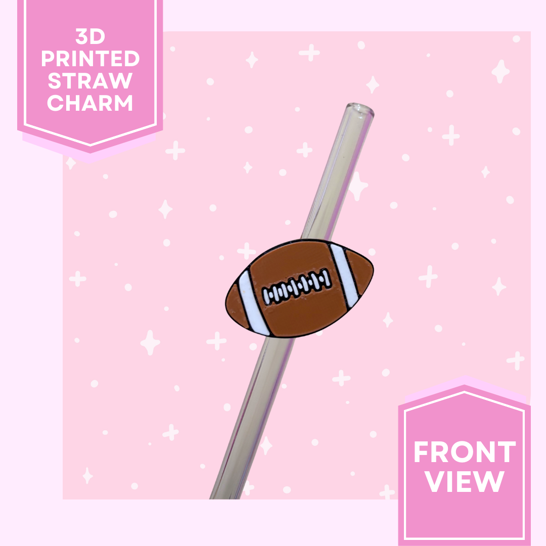 3D Printed Straw Charm-Football