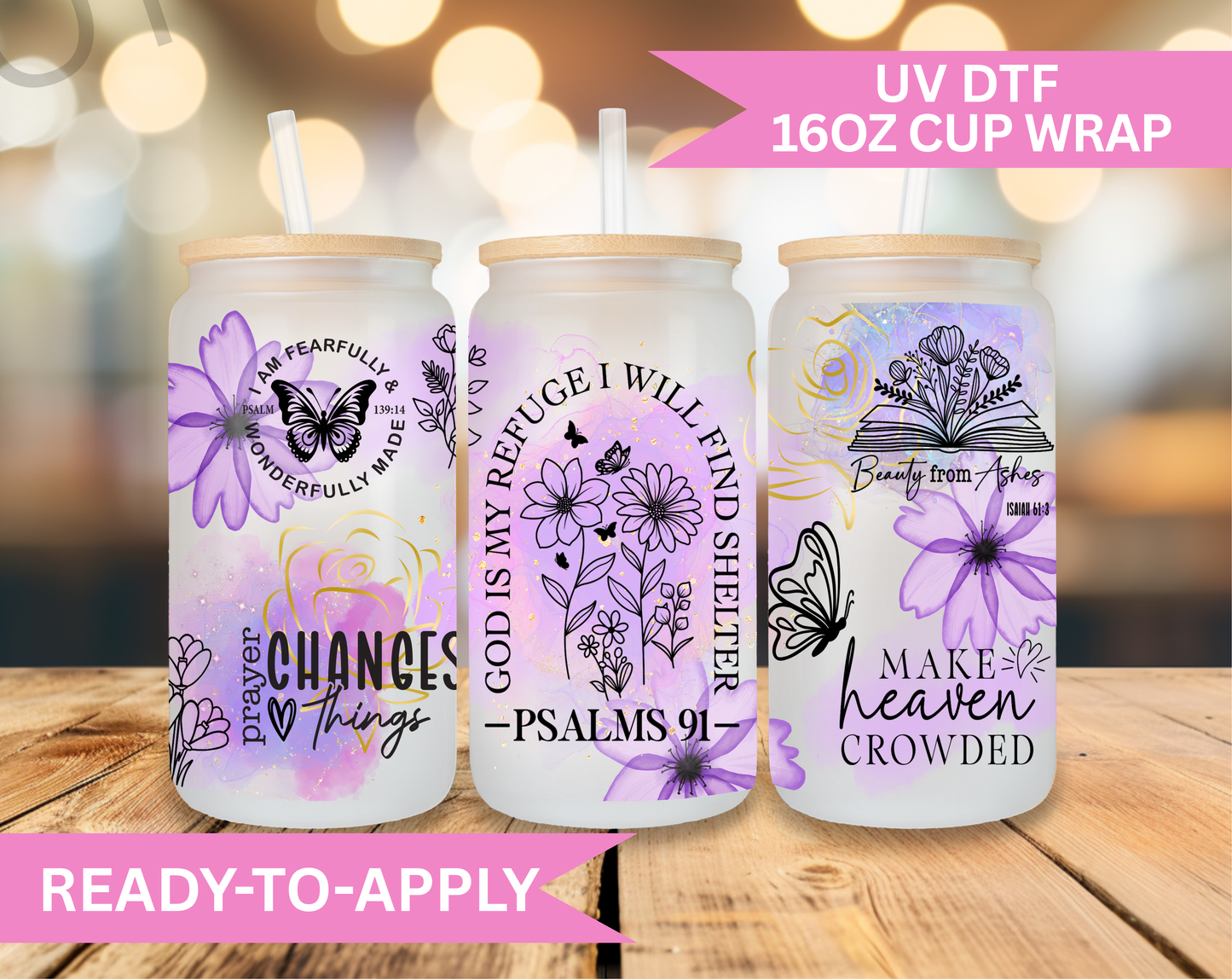 16oz UV DTF Wrap- God Is My Refuge