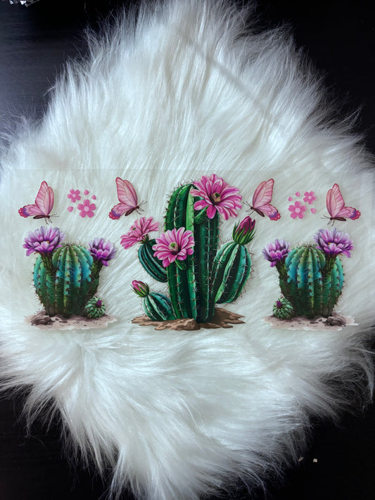 UV DTF Wrap- Cactus W/ Butterflies