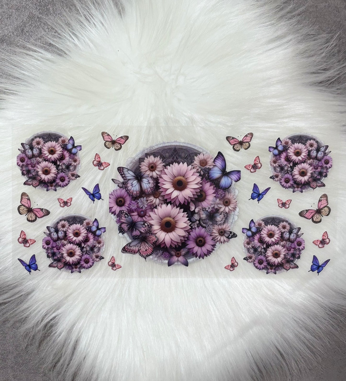 16oz UV DTF Wrap- Pastel Flowers & Butterflies