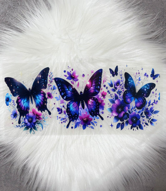 16oz UV DTF Wrap- Black Butterflies