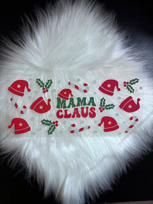 16oz UV DTF Wrap- Mama Claus