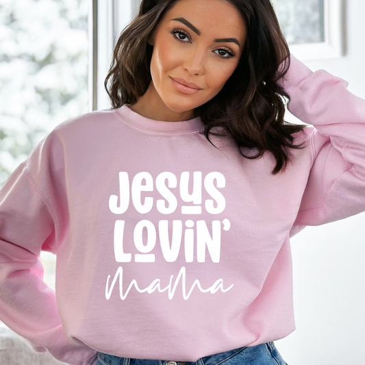 Single Color Screen Print Transfer- JESUS LOVIN' MAMA